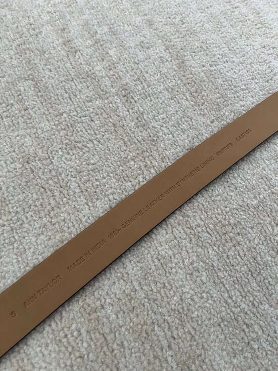 NWT Ann Taylor Genuine Leather Suede Belt S Gold Circle Buckle